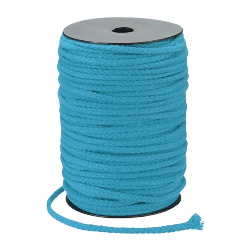 MECCANIXITY Macrame Cord 5mm x 295 ft Handmade Natural Cotton Rope, 8 Strand Twisted Braided Rope Cord for Plant Hanger Wall Hanging Dream Catcher Crafts Home Decoration, Blue - color: Blue
