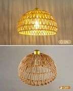 Rattan Pendant Light Fixtures, 11.6” Boho Woven Basket Pendant Light, Handmade Wicker Hanging Lamp, Rustic Wicker Chandelier for Kitchen Island, Dining Room, Living Room, Bedroom, E26 Base - color: 11.61″-Round