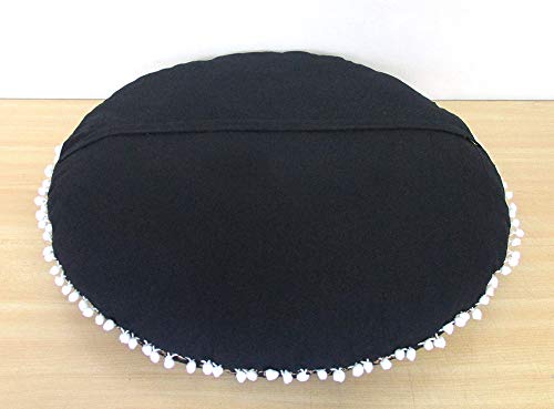 32" Gold Mandala Barmeri Large Floor Pillow Cover Cushion Meditation Seating Ottoman Throw Cover Hippie Decorative Zipped Bohemian Pouf Ottoman Poufs, Pom Pom Pillow Cases (BLACK Gold, 32 inch Round) - color: Purple Gold, size: 32" Round