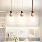 Modern Indoor Pendant Light Natural Stone Spherical Hanging Light Frosted White Glass Suspension Pendant Lamp for Bedside Restaurant Kitchen Island Aisle Bar Club Chandelier (Brown) - color: Brown