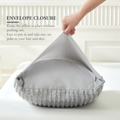 WARMDERN Grey Pillow Covers King Pillow Cases Soft Microfiber Pillow Cases Set of 4 Boho Textured Pillowcase with Envelope Closure(Grey, King, 4 Pack) - color: Gray, size: 20" x 36" (Pack of 4)