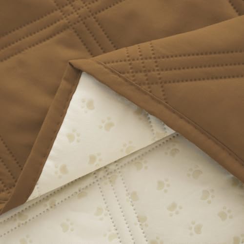 Ameritex Waterproof Dog Bed Cover Pet Blanket with Anti-Slip Back for Furniture Bed Couch Sofa - color: Camel, size: 30x53 Inch (Pack of 1)