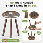 3-Pack Upgrade Thicken Wood Plant Stand Indoor, for 6-12 Inch Pots, Plant Stool Water-resistant Pinewood, Mid Century Modern Decor, Plant Stand 3 Sizes, for Living Room, Balcony, Office(Dark Brown)