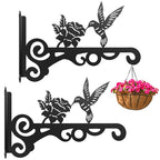 2-Pack Aesthetic Wall Plant Hanger Indoor and Outdoor – 10 Inch Metal Hanging Plant Bracket with Beautiful Bird Pattern – Anti Rust Plant Hooks for Hanging Plants, Bird Feeder, Wind Chime, Lantern - size: 2 Pack