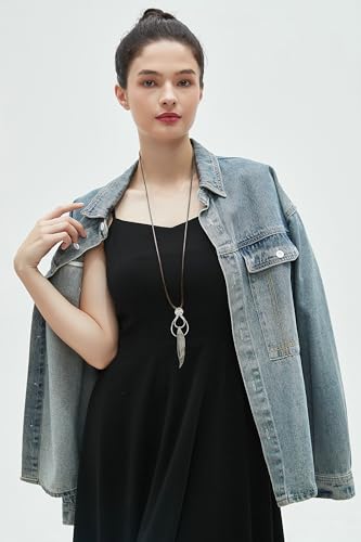 Leather Necklace for Women Long Boho Pendant Hippie Choker Necklace Bohemian Layered Leather Rope Wooden Jewelry Gifts - style: Chunky Circle Necklace