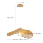 Rattan Hanging Lamp Boho Pendant Light Fixture Modern Style Hanging Light Bohia Natural Bamboo Handmade Hanging Lighting Set of 3 - size: 14"+19.7"+23.6"-3pcs
