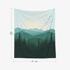 EMMTEEY Nature Tapestry Green Mountains Forest 50X60 Inch Vertical Tapestry Wall Art Hanging Tapetries for Bedroom Living Room Dorm Décor