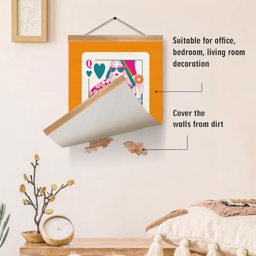 ZTGDA Funny Queen of Hearts Playing Card Wall Art,Modern Pop Art Linen Canvas Poster, 70sVintage Decor Poster,Bold Female Power Decor for Home or Dorm – Funky Artistic Wall Hanging (Playing card) - color: Playing card