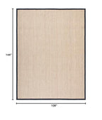 SAFAVIEH Area Rug 9x12 - Natural Fiber Collection - Large - Natural & Black, Seagrass, Herringbone Pattern with Border (NF115C) - color: Natural/Black, size: 9' x 12' (Rectangular)