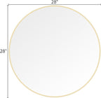 WallBeyond 28 inch Round Mirror Gold Large Circle Wall Mirror for Bathroom with Metal Framed, Round Wall Mirror for Wall Decor, Vanity, Entryway Living Room