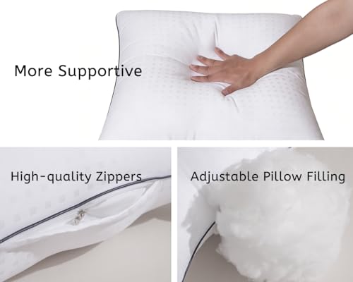 TTusavi 12"x20"Pillow Inserts Set of 2 with 100% Cotton Cover Decorative Square Throw 12x20 Pillows for Couch, Sofa and Bed - White(2, 12x20) - size: 12x20