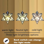 AECBUY, Clear PVC Star Ceiling Hanging Droplight Retro Style Black Metal Pendant Lamp Industrial Plug in Light to for Dining Room Living Bedroom, ddct210929B04 - color: Black-transparent