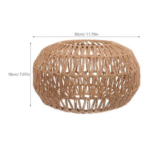 HANABASS Woven Vintage Rattan Lamp Shade 11.8 Inch Hanging Light Cover for Home Ceiling Light Bedroom Pendant Lampshade Boho Style