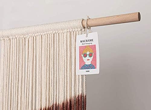 Flber Macrame Wall Hanging Large Black Tie-Dye Geometric Décor Bohemian Yarn Tapestry Home Boho Wall Décor 59" Wx35 L