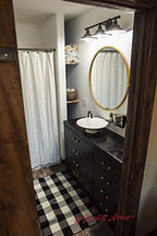 Buffalo Plaid Rug 28" x 43" - Indoor/Outdoor Black and White Checkered Rug - Area Rugs for Layered Door Mats Washable Carpet for Porch/Kitchen/Farmhouse - Washable Thick Plaid Hand-Woven Fabric