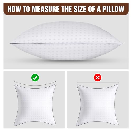 18"x18" Pillow Inserts Set of 2 with 100% Cotton Cover Decorative Square Throw 18 Pillows for Couch, Sofa and Bed - White(2, 18x18) - size: 18x18