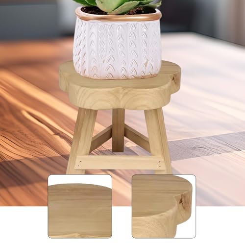 Wooden Plant Stand Potted Rack Rustic Small Decorative Display Stand Plant Stool for Balcony Table Bedroom Garden Home Decor , Flower - color: Flower