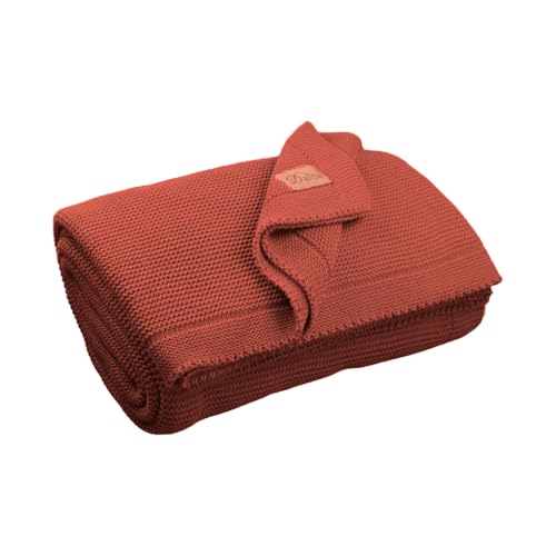 Dalisa 100% Organic Turkish Cotton Throw Blanket - GOTS Certified, Cozy - Perfect for Couch, Bed, and Home Decor - Boho Vintage Knit Alina (Amber Glow, 60x80) - color: Amber Glow, size: 60x80