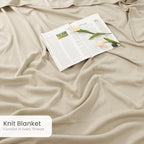 Utopia Bedding Knit Blanket King Size (90x102 Inches, Camel) Soft Lightweight Jersey Breathable Sweatshirt Blanket for Bed,Couch & Sofa - color: Camel, size: King