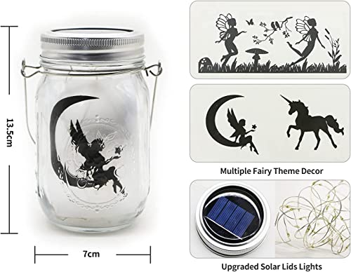 8 Pack Fairy Star Firefly Jar Lids Lights,Solar Fairy String Lids Lights（No Jars）,Waterproof Lantern Mason String Solar Lights with Hangers for Regular Mouth Jars Gifts(Cold White) - color: Cold White