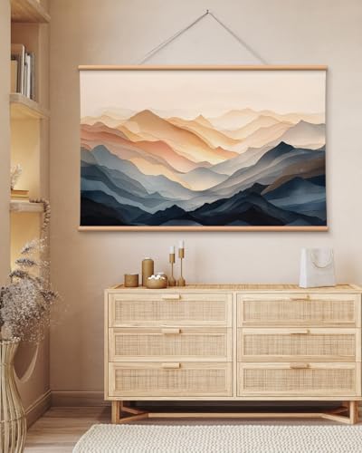 VIYYIEA Extra Large Canvas Wall Art, 36x54 Inch Abstract Mountain Landscape, Modern Neutral Nature Wall Decor for Living Room or Bedroom, Above Sofa - color: Mountain Texture Art