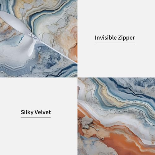 Blue and Gold Marble Pillow Covers 18x18 Set of 2 Modern Throw Pillow Cover Farmhouse Outdoor Pillow Cases Square Holiday Decor for Home Couch - color: Marble, size: 18" x 18" (Pack of 1)