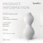 RONDURE 15.8" Modern Ceramic Table Lamp, Fully Dimmable Bedside Lamp for Bedroom Living Room Nightstand, White Translucent Ceramic Shade, Warm Ambient Decorative Corded Lighting, Bulb Included - style: Orpheus