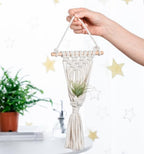 Melphoe 4 Pack Air Plants Holders Stand Air Fern Macrame Plant Hanger Indoor Hanging Planter Basket for Tillandsias Display, Boho Home Decoration Gift Idea