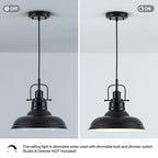 Zlepmlla Famrhouse Pendant Light, Black Pendant Light Fixture with Metal Dome Shade, Adjustable Height Hanging Light for Kitchen Island, Living Room, Bedroom - color: Metal Black
