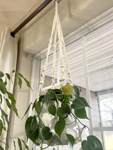 Hanging Planter Holder, Bohemian Plant Hanger, Hanging Planter for Indoor Plants (Beige)