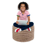 Asuprui 20x14 Inch Unstuffed Ottoman Pouf Cover – Lightweight Foot Rest, Floor Bean Bag Chair, Storage Pouf for Living Room, Bedroom & Balcony (Filler Not Included) (Light Coffee) - color: Light Coffee
