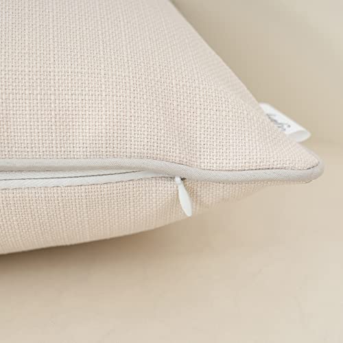 Yangest Patchwork Pillow Cover 18x18 Inch Luxury Cotton and Linen Cushion Cover Faux Leather Pillowcover for Couch Bedroom Living Room, White - color: L-white, size: 18" x 18" (Pack of 1)