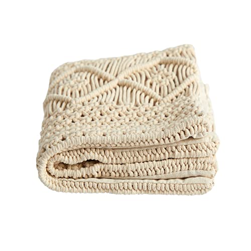 Nearly Natural 16in. Boho Woven Macrame Decorative Pillow Cover