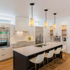 YUYI Alabaster Pendant Light Kitchen Island, H-9.5in Black Pendant Light Fixtures with Natural Marble Shade, Adjustable Ceiling Pendant for Dining Room, Living Room, Bedroom & Bathroom - color: 2-Black, size: 1 Pack