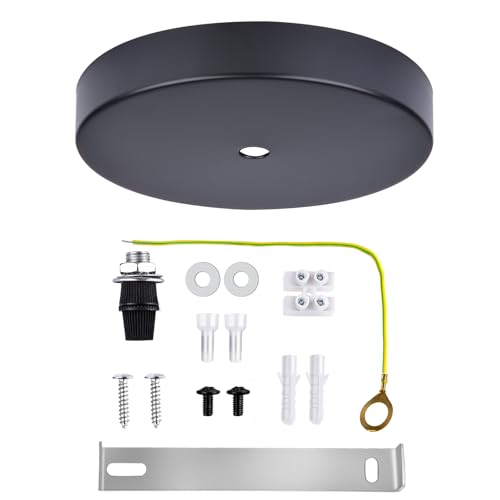 Arturesthome 4.7" Black Ceiling Canopy Light Kit Rewind Single Hole with Hardware,Ceiling Plate for Pendant Lighting or Chandelier,Easier to Install Than Standard Canopies - color: Black, size: 4.7 Inch