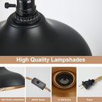 3 Light Plug in Pendant Lights Dome Hanging Lamp with Switch 22 Ft Long Hemp Rope Farmhouse Pndant Light Cord Lighting Fixture DIY Hanging Light - color: B 3 Lights