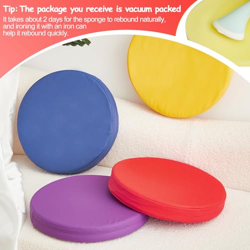 Juexica 4 Pcs Extra Thick Flexible Seating Floor Cushions Assorted Colored Pillow Floor Cushions for Classroom Soft Flexible Seating for Kids Learning Sitting Daycare School Chair (Bright Colors) - color: Bright Colors