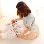 Comfortable Round Seat Cushion, Natural Straw Pouf Tatami Floor Pouf, Meditation Cushion 45cm - size: 45cm