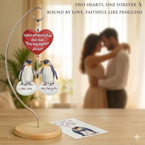 Gifts for Him Her - Wedding for Women Men Couple - Birthday Gift for Girlfriend Boyfriend - Romantic I Love You Gift for Wife - Couple Penguin Ornaments for Christmas Valentines Day - color: 06 - Penguin Couple