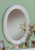 Wicker Mirror, White XL Oval 30" x 39" - color: White