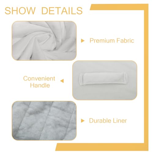 MeMoreCool Square Stuffed Pouf Ottoman Foot Rest, Floor Pouf Foot Stool with Foam Chunk Filling, Soft Stuffed Ottoman Footrest for Living Room, Off-White - color: Striped Off-white