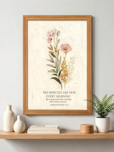 LBTZEVIR Framed Christian Wall Art Bible Verse Wall Art Are Floral Wall Art Every for Prayer Room Church Study & Living Room Decor 16x12 Inch - color: Scripture 1, size: 16"L x 12"W
