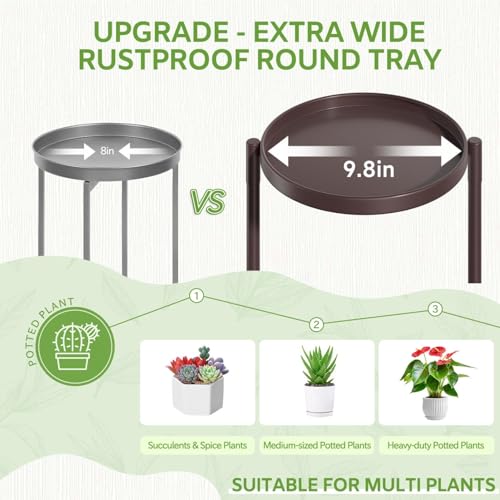 iDavosic.ly 6 Tier Large Plant Stand Indoor, 10 Inch Wide Tall Corner Metal Plant Stands Outdoor for Multiple Plants, Folding Tiered Flower Display Holder Rack Shelf, Violet Bronze - color: Violet Bronze, size: 6 Tiers