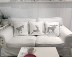 Animal Cotton Throw Pillow Covers Horse Pattren Embroidered 18x18 Inches for Couch Cushions Covers (White) … - color: Horse-white