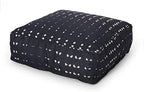 Foamma Pouf Ottoman Dark Blue, 25"x25"x8" - Square Ottoman Foot Rest for Living Room and Bedroom, Pouf Footstool, Foot Rest for Couch, Boho Furniture for Home