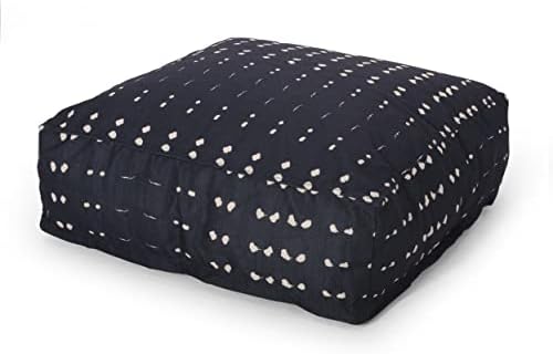 Foamma Pouf Ottoman Dark Blue, 25"x25"x8" - Square Ottoman Foot Rest for Living Room and Bedroom, Pouf Footstool, Foot Rest for Couch, Boho Furniture for Home