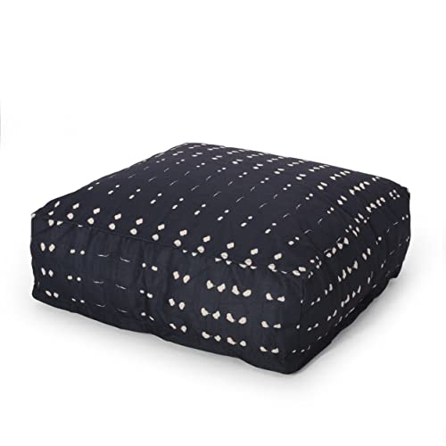 Foamma Pouf Ottoman Dark Blue, 25"x25"x8" - Square Ottoman Foot Rest for Living Room and Bedroom, Pouf Footstool, Foot Rest for Couch, Boho Furniture for Home - color: Dark Blue 2