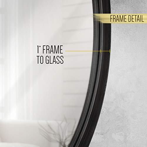 HBCY Creations Large Round Mirror, Black 27.5 inch Wall Mirror for Entryway, Bathroom, Living Room and More, Modern Minimalist Mirror for Both Rustic and Boho Design and Decor - color: Matte Black