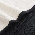 Longhui bedding Black Acrylic Cable Knit Sherpa Throw Blanket - Thick, Soft, Big, Cozy Knitted Fleece Blankets for Couch, Sofa, Bed - Large 60 x 80 Inches Coverlet All Season - color: Black, size: 60"x80", Oversize