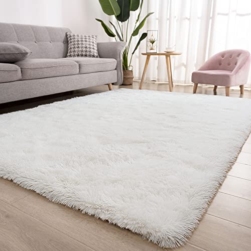 Kelarea Area Rug for Living Room, 4x6 Non-Slip Cream Rug Fluffy Soft Shag Rugs, Fuzzy Shaggy Plush Carpet for Bedroom, Nursery Rooms, Home Dorm - color: Cream White, size: 6' x 4' (Rectangular)